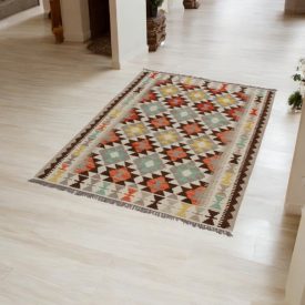  Etnikai Kilim szőnyeg Chobi 101x151 kézi szövésű szőttes szőnyeg