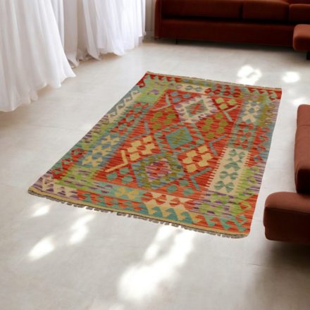 Gyapjú Kilim szőnyeg Chobi 102x152 kézi szövésű afgán Kilim