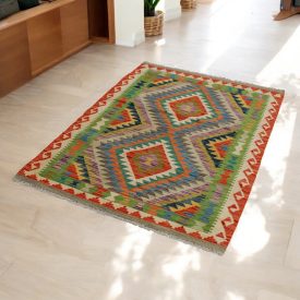   Afgán Kilim szőnyeg Chobi 110x161 etnikai kézi szövésű Kilim