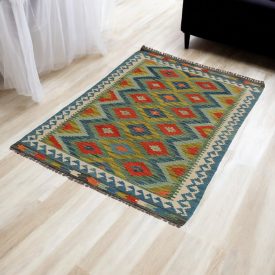   Gyapjú Kilim szőnyeg Chobi 99x150 kézi szövésű afgán Kilim