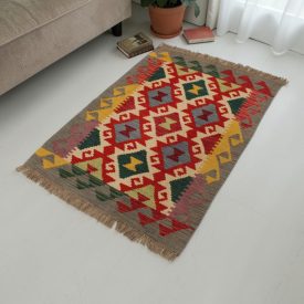 Autentikus Kilim szőnyeg 66x93 afgán gyapjú Kilim