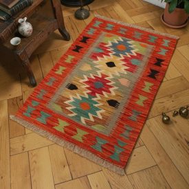   Autentikus Kilim szőnyeg Chobi 59x90 kézi szövésű etnikai Kilim