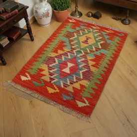  Autentikus Kilim szőnyeg 60x92 kézi szövésű afgán Kilim