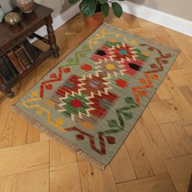   Autentikus Kilim szőnyeg 58x90 kézi szövésű etnikai Kilim