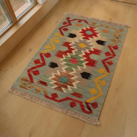   Afgán Kilim szőnyeg Chobi 59x90 kézi szövésű gyapjú Kilim