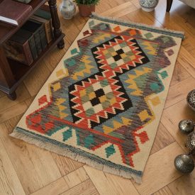Kézi szövésű Kilim 63x92 afgán gyapjú Kilim