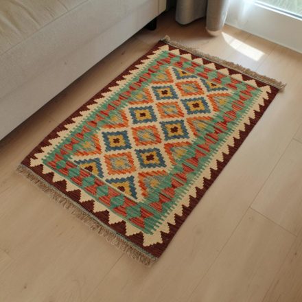 Etnikai Kilim szőnyeg Chobi 63x90 kézi szövésű gyapjú Kilim
