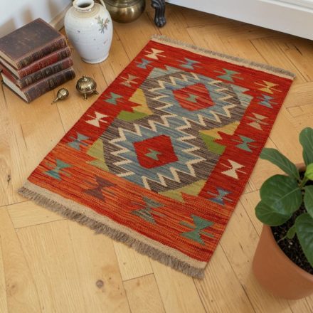 Gyapjú Kilim szőnyeg 62x88 kézi szövésű etnikai Kilim