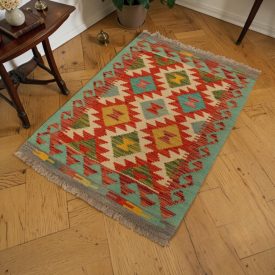 Maimana Kilim szőnyeg 64x86 kézi szövésű etnikai Kilim