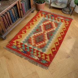 Maimana Kilim szőnyeg 64x96 afgán gyapjú Kilim