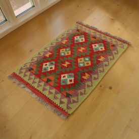 Gyapjú Kilim szőnyeg 63x90 kézi szövésű afgán Kilim