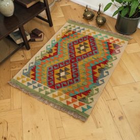 Maimana Kilim szőnyeg 63x84 kézi szövésű etnikai Kilim