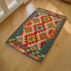 Kézi szövésű Kilim 60x90 afgán gyapjú Kilim