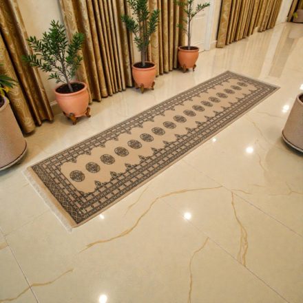 Futószőnyeg bézs Bokhara 305x80 kézi csomózású pakisztáni szőnyeg