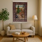 Selyem szőnyeg Kert motívum bézs 100x150 iráni viszkóz selyem szőnyeg