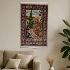 Selyem szőnyeg Kert motívum bézs 80x120 viszkóz selyem perzsa szőnyeg