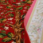 Selyem szőnyeg Életfa motívum bordó 80x120 minőségi viszkóz selyem szőnyeg Iránból