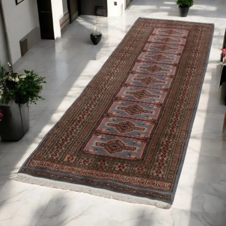 Futószőnyeg szürke Jaldar 78x287 Pakisztáni kézi csomózású szőnyeg