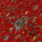 Selyem szőnyeg Vadászat bordó 80x120 viszkóz selyem perzsa szőnyeg