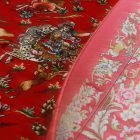 Selyem szőnyeg Vadászat bordó 80x120 viszkóz selyem perzsa szőnyeg