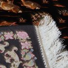 Selyem szőnyeg Vadászat kék 100x150 iráni viszkóz selyem szőnyeg