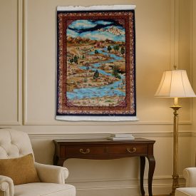   Selyem szőnyeg Nazhivan bézs 100x150 viszkóz selyem perzsa szőnyeg