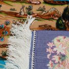 Selyem szőnyeg Nazhivan bézs 100x150 viszkóz selyem perzsa szőnyeg