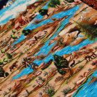 Selyem szőnyeg Nazhivan bézs 100x150 viszkóz selyem perzsa szőnyeg