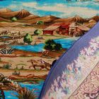 Selyem szőnyeg Nazhivan bézs 100x150 viszkóz selyem perzsa szőnyeg