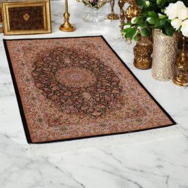   Selyem szőnyeg Helya kék 100x150 viszkóz selyem perzsa szőnyeg