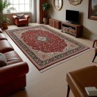 Isfahan szőnyeg 184x275 kézi csomózású perzsa szőnyeg a nappaliba