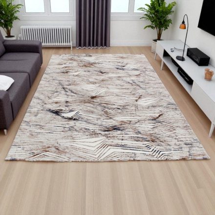 Modern szőnyeg bézs barna kék NADIM 200x300 gépi modern szőnyeg nappaliba