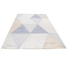 Modern szőnyeg bézs barna kék MELIS 140x200 gépi modern szőnyeg nappaliba vagy hálószobába