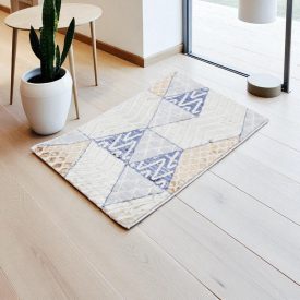   Modern szőnyeg bézs barna kék MELIS 60x90 gépi modern szőnyeg nappaliba vagy hálószobába