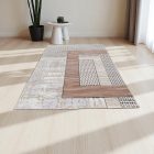 Modern szőnyeg bézs barna kék DIANA 80x150 gépi modern szőnyeg nappaliba vagy hálószobába