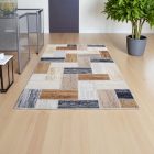 Modern szőnyeg szürke kék barna SAMI 80x150 gépi modern szőnyeg nappaliba vagy hálószobába