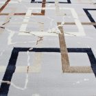 Modern szőnyeg szürke barna kék AMIR 140x200 gépi modern szőnyeg nappaliba vagy hálószobába