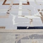 Modern szőnyeg szürke barna kék AMIR 140x200 gépi modern szőnyeg nappaliba vagy hálószobába