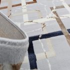 Modern szőnyeg szürke barna kék AMIR 200x300 gépi modern szőnyeg nappaliba