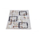 Modern szőnyeg szürke barna kék AMIR 60x90 gépi modern szőnyeg nappaliba vagy hálószobába