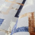 Modern szőnyeg szürke barna kék AMIR 60x90 gépi modern szőnyeg nappaliba vagy hálószobába