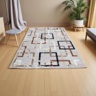 Modern szőnyeg szürke barna kék AMIR 80x150 gépi modern szőnyeg nappaliba vagy hálószobába