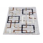 Modern szőnyeg szürke barna kék AMIR 80x150 gépi modern szőnyeg nappaliba vagy hálószobába