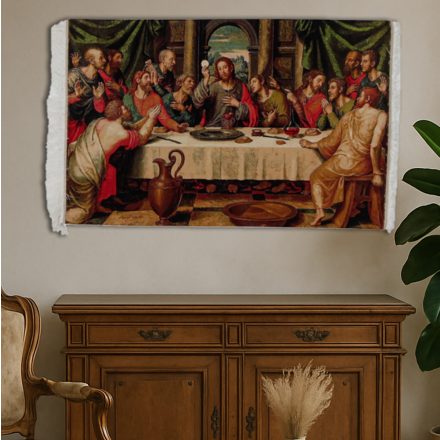 Selyem szőnyeg Utolsó vacsora 80x120 iráni viszkóz selyem szőnyeg