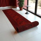 Futószőnyeg bordó 99x887 kézi csomózású afgán szőnyeg