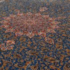 Selyem szőnyeg Aysan sötétkék 150x225 viszkóz selyem perzsa szőnyeg