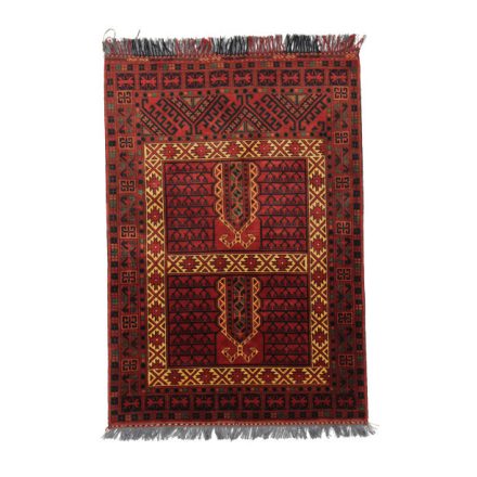 Afgán szőnyeg bordó 104x146 kézi csomózású gyapjú szőnyeg