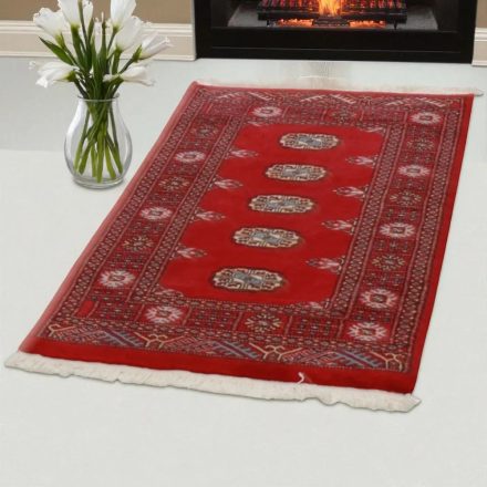 Pakisztáni szőnyeg bordó Bukhara 76x123 kézi csomózású szőnyeg