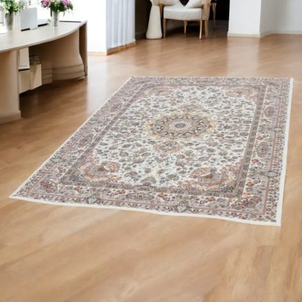 Perzsa szőnyeg Nain bézs 150x225 luxus akril szőnyeg a nappaliba