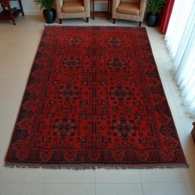   Afgán szőnyeg bordó Khal Mohammadi 120x184 kézi csomózású keleti szőnyeg